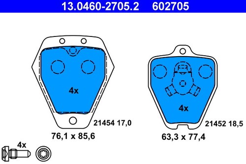 Ate 0460 2705 brake pad - ate,