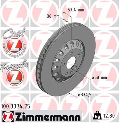 Zimmermann 100 3374 brake - zimmermann, 100.3374.75