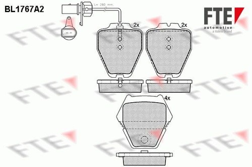 Brake pad set disc - , fte