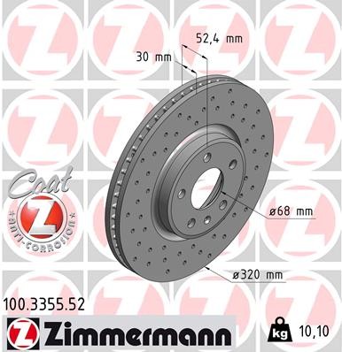 Zimmermann 100 3355 brake - 100.3355.52,